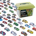 Mini Pull-Back Cars Set with Storage Box - 50 Pc