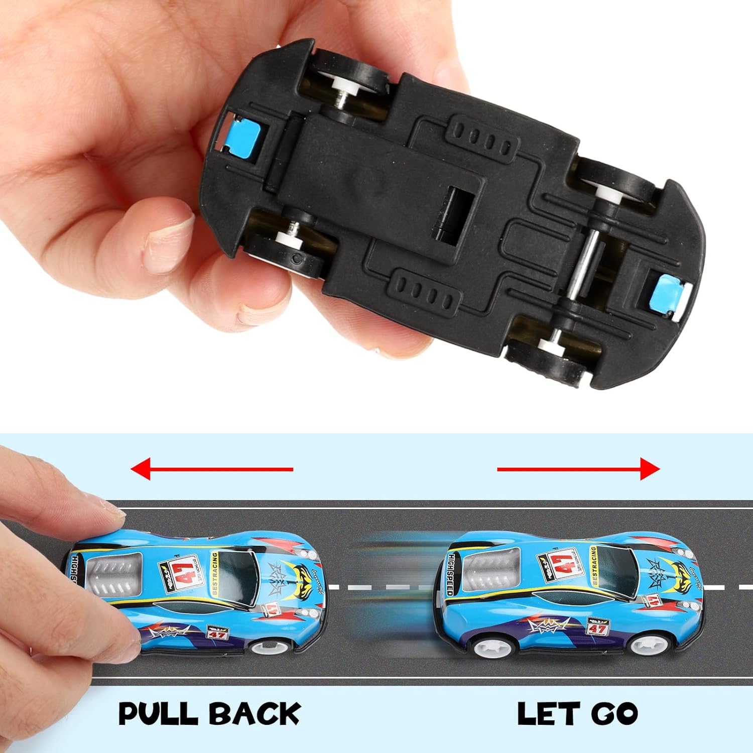 Mini Pull-Back Cars Set with Storage Box - 50 Pc
