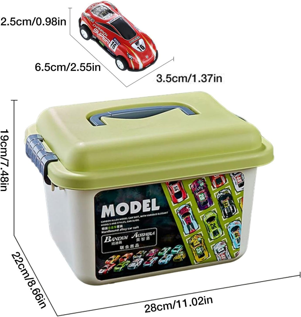 Mini Pull-Back Cars Set with Storage Box - 50 Pc
