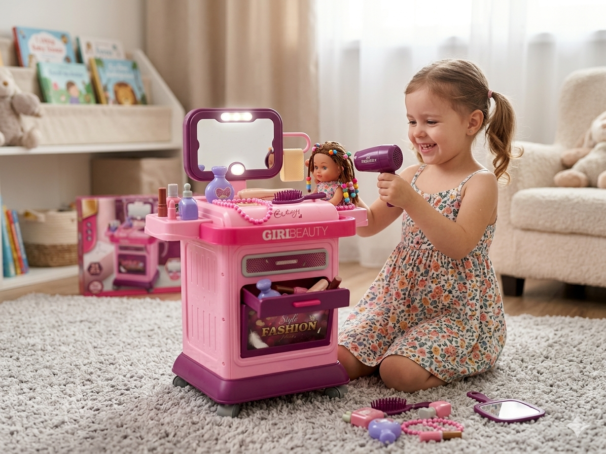 Style Fashion Girl Beauty Makeup Vanity Trolley