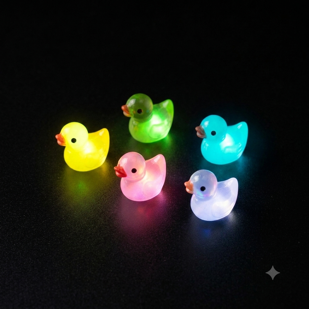 Tiny glowing Ducks - 5 assorted colors