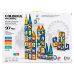 Magnetic Tile Marble Run Castle Set - 97 pcs