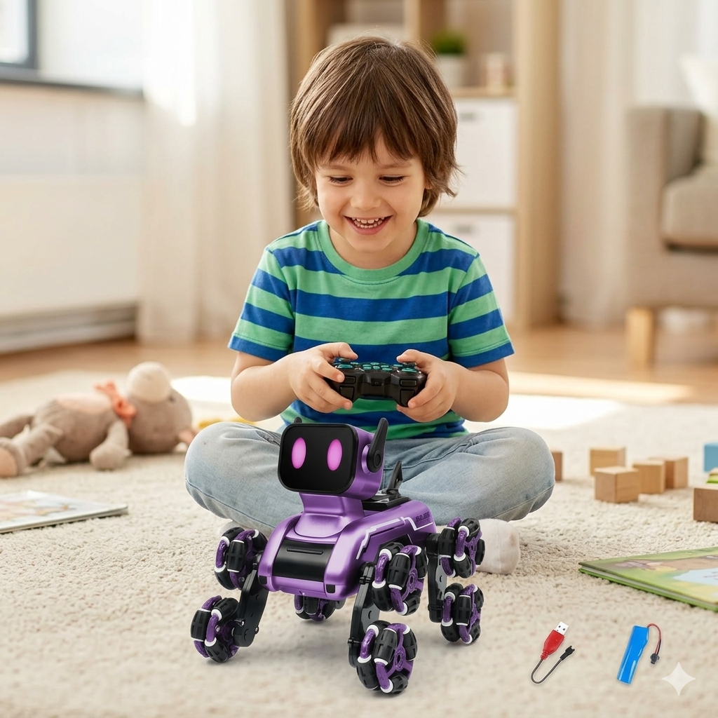 Stunt 8-Wheel Remote Control Robot Dog