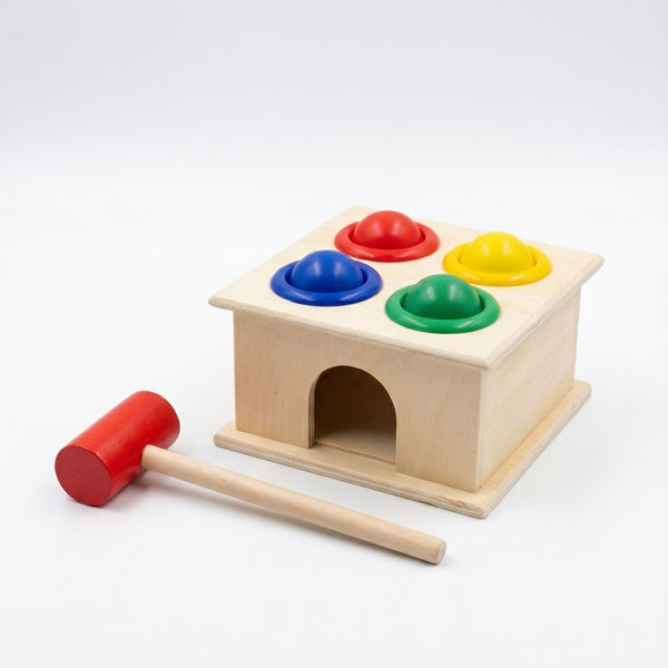 Montessori Wooden Ball Hammer & Pounding House Toy