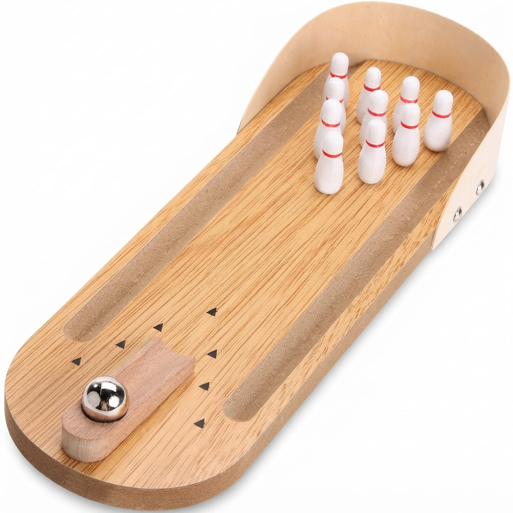 Wooden Mini Tabletop Bowling