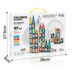 Magnetic Tile Marble Run Castle Set - 97 pcs